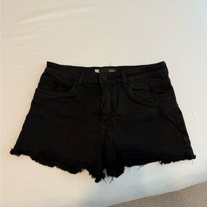 Kut  Women's Frayed Hem Black Jean Shorts